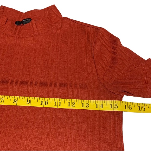 Forever 21 Orange Knit High Neck Knit Top Size Small - Picture 5 of 6